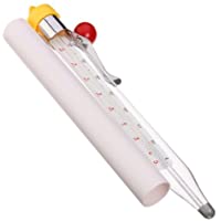 Water &amp- Wood New Candy Deep Fry Jam Sugar Candle Thermometer with Adjustable Clip